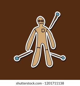 Voodoo doll coloring book vector illustration. Comic book style imitation.