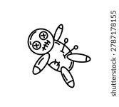 Voodoo Doll Doodle Vector Illustration