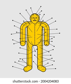 Voodoo Doll. Figurine of man pierced with needles