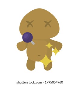 A voodoo doll flat icon. Colorful illustration of magic accessory. Vector.