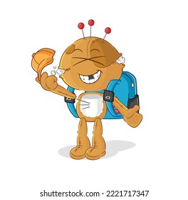 the voodoo doll goes to school vector. cartoon character
