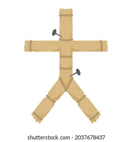 voodoo doll for halloween color illustration