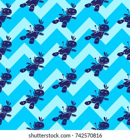 voodoo doll halloween seamless pattern vector cartoon