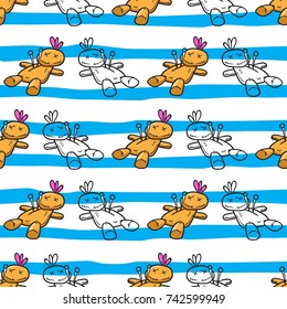 voodoo doll halloween seamless pattern vector cartoon