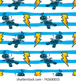 voodoo doll halloween seamless pattern vector cartoon