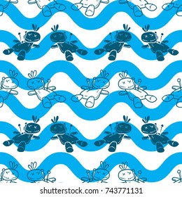 voodoo doll halloween seamless pattern vector cartoon