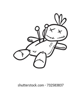 voodoo doll halloween vector cartoon