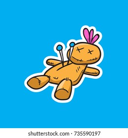 voodoo doll halloween vector cartoon