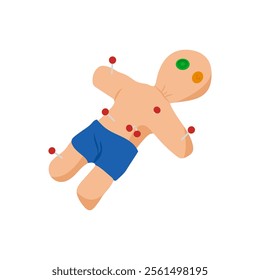 Voodoo Doll, Halloween Vector Illustration, Isolated