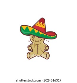 Voodoo doll icon. Cartoon and colorful texas style. Can be used for logos or templates.