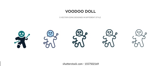 voodoo doll icon in different style vector illustration. two colored and black voodoo doll vector icons designed in filled, outline, line and stroke style can be used for web, mobile, ui