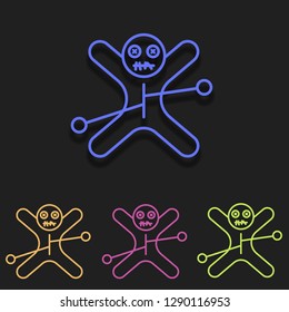 a voodoo doll icon in multi color. Simple glyph vector of Magic set for UI and UX, website or mobile application on white background