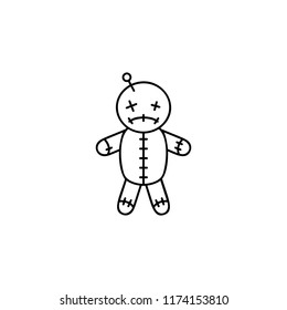 Voodoo Doll icon. Simple outline vector of Halloween set for UI and UX, website or mobile application
