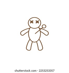 voodoo doll icon vector isolated on backgound