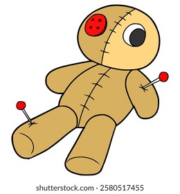 voodoo doll illustration hand drawn isolated vector