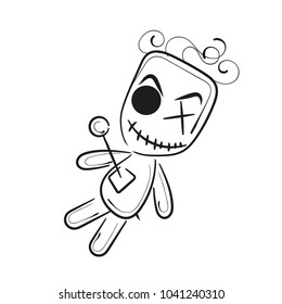 voodoo doll isolated illustration on white background