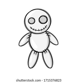 voodoo doll isolated illustration on white background