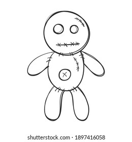 voodoo doll isolated illustration on white background