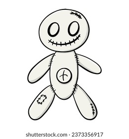 voodoo doll isolated illustration on white background