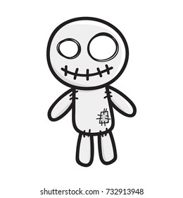 voodoo doll isolated illustration on white background