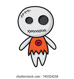 voodoo doll isolated illustration on white background