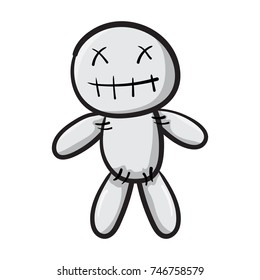 voodoo doll isolated illustration on white background