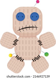 voodoo doll isolated on white background