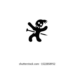 Voodoo doll isolated vector icon. Voodoo doll vector illustration