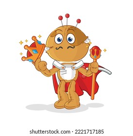 the voodoo doll king vector. cartoon character