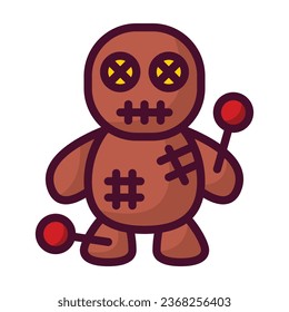Icono relleno de línea de muñeca vudú