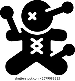 Diseño de icono de estilo de línea de muñeca vudú