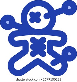voodoo doll line style icon design