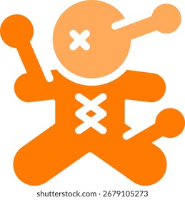 voodoo doll line style icon design