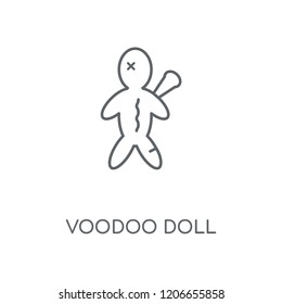 Voodoo doll linear icon. Voodoo doll concept stroke symbol design. Thin graphic elements vector illustration, outline pattern on a white background, eps 10.