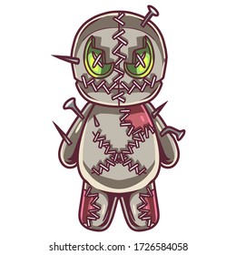 Voodoo doll mascot logo design
