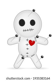 Voodoo doll on a white background. Vector illustration.