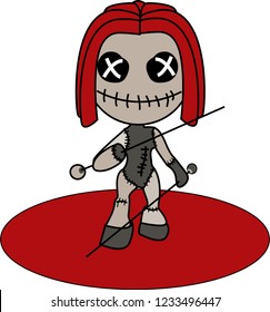 a Voodoo doll with pins