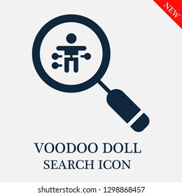 Voodoo doll search icon. Editable Voodoo doll search icon for web or mobile.