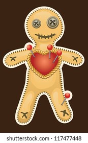 Voodoo doll. Terrible black magic voodoo doll.