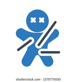 voodoo doll vector glyph colour icon