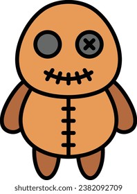 Icono vectorial de muñeca vudú. Se puede usar para imprimir, móviles y aplicaciones web.