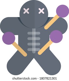 voodoo foll vector flat color icon 