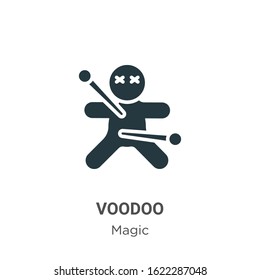 Voodoo glyph icon vector on white background. Flat vector voodoo icon symbol sign from modern magic collection for mobile concept and web apps design.