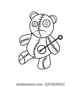 Voodoo goth panda coloring page for children