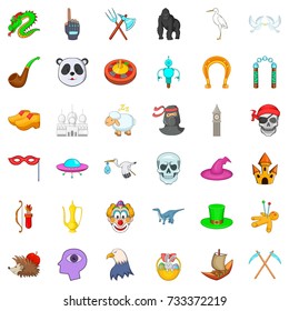 Voodoo icons set. Cartoon style of 36 voodoo vector icons for web isolated on white background
