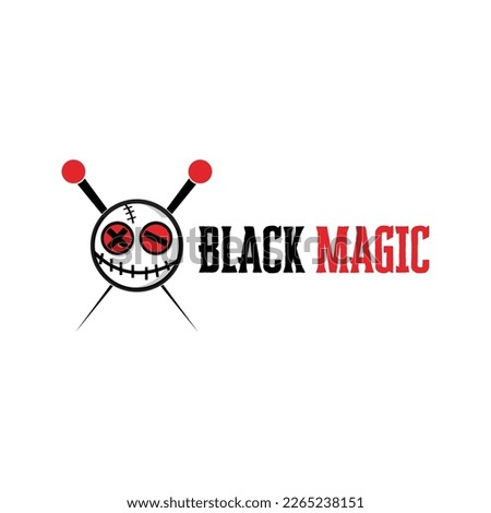 Voodoo logo design - Black Magic Logo - Witch Craft.Hallooween,Possession toy,Conjouring,Needles Inside Voodoo