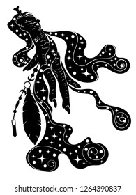 Voodoo magic black chicken legs with starry mist.