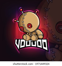 Voodoo mascot esport logo design of illustration