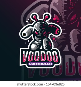 voodoo mascot logo design vector with modern illustration concept style for badge, emblem and tshirt printing. angry voodoo illustration.