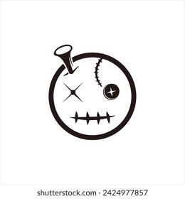 Voodoo Maskottchen Logo Design Vektor mit modernen Illustrationskonzept Stil für Abzeichen